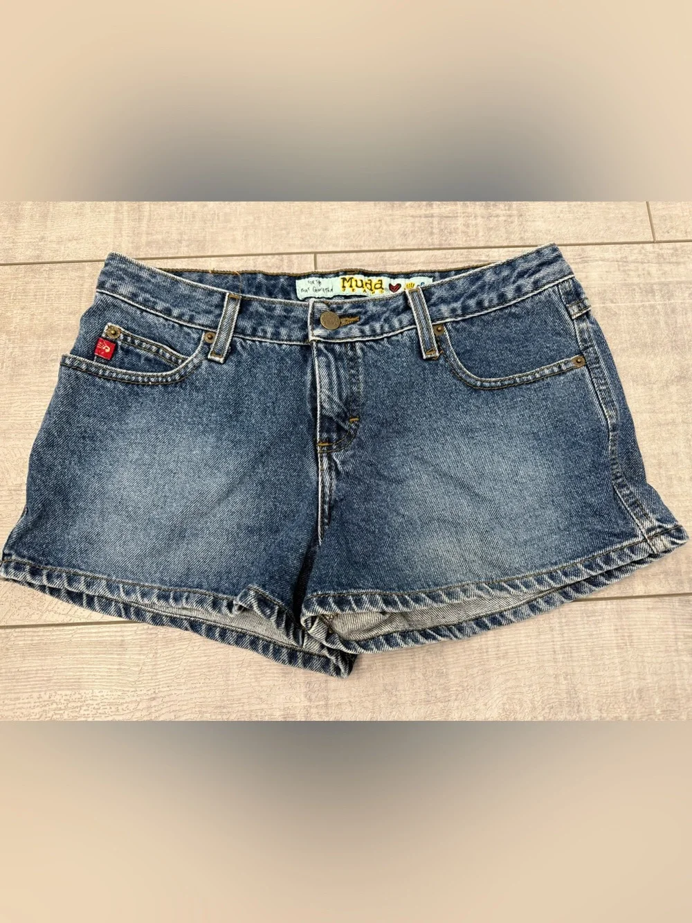 Mudd Vintage Y2K Denim Shorts 11 Blue Jean Booty Shorts 90’s Retro - Picture 2 of 7